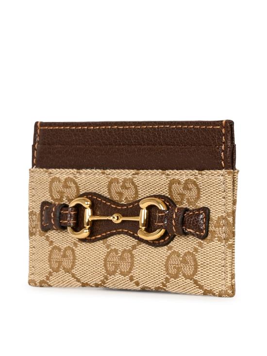 26FW 구찌 홀스빗 카드 케이스 A006YR FAGH89651 VINT SAND DK BROWN - GUCCI