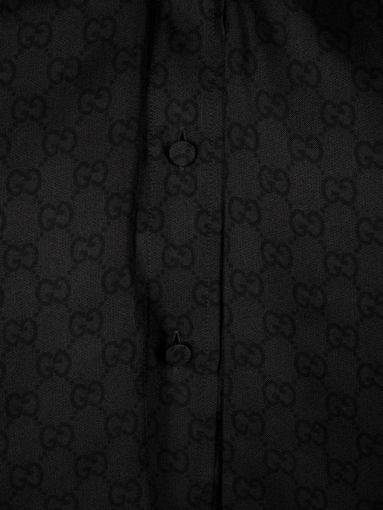 26FW 구찌 보우 디테일 프린트 실크 트윌 셔츠 860513 ZAUUN1120 BLACK GREY MC - GUCCI