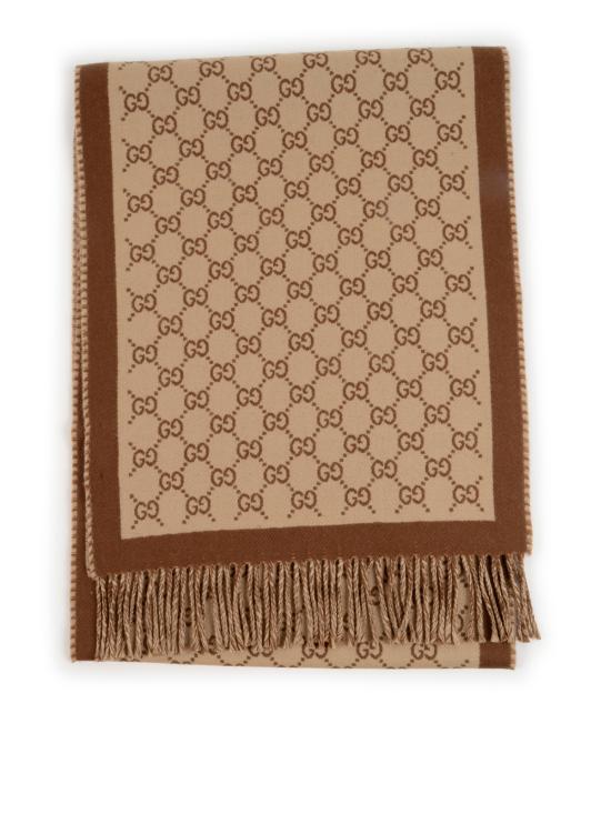 26FW 구찌 울 자카드 스카프 835534 3G2009865 CAMEL LIGHT BROWN