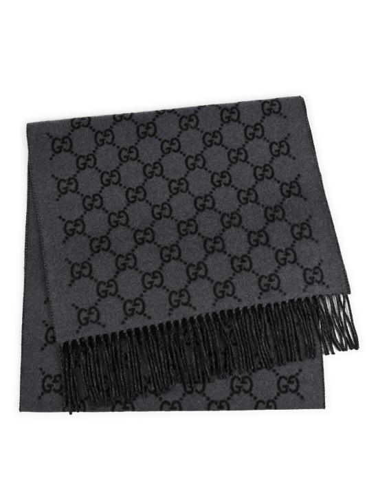 26FW 구찌 GG 캐시미어 스카프 812317 4GABX1260 GRAPHITE BLACK - GUCCI