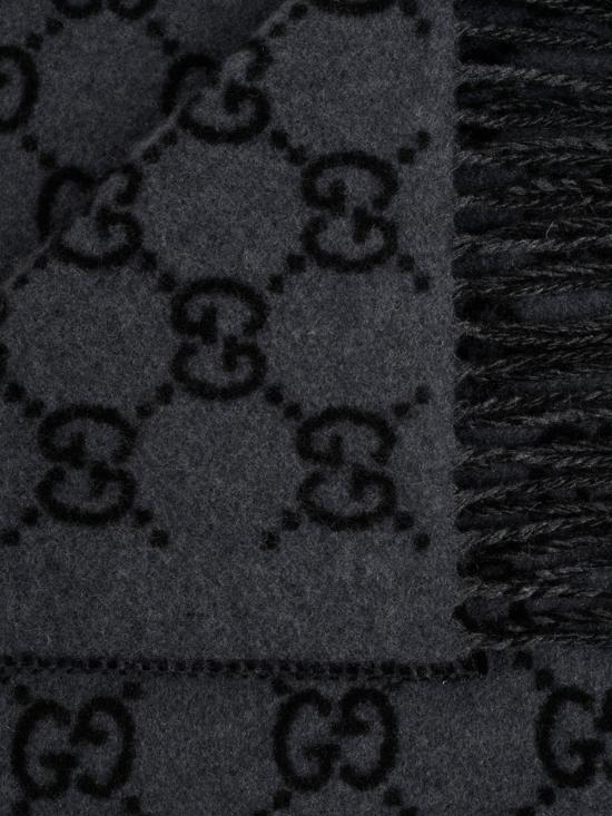 26FW 구찌 GG 캐시미어 스카프 812317 4GABX1260 GRAPHITE BLACK - GUCCI