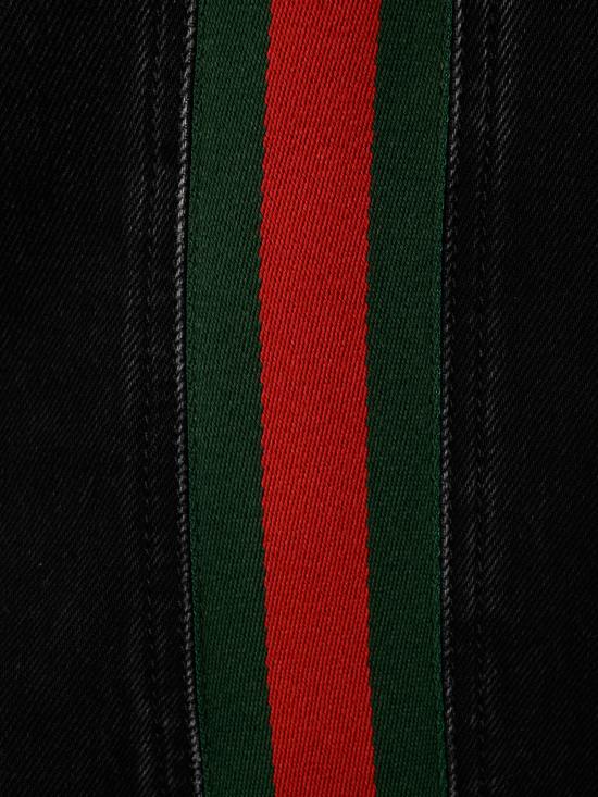 26FW 구찌 GG 자카드 레더 트림 코튼 데님 자켓 872075 XDDHQ1000 BLACK - GUCCI