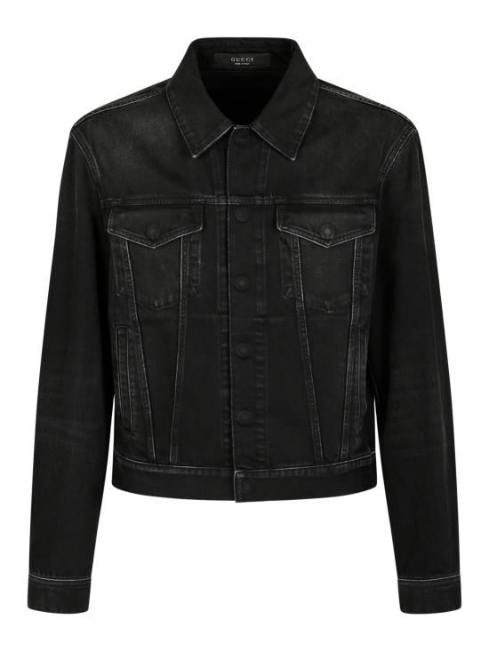 26FW 구찌 워시드 코튼 데님 자켓 872058 XDDHQ1000 BLACK - GUCCI