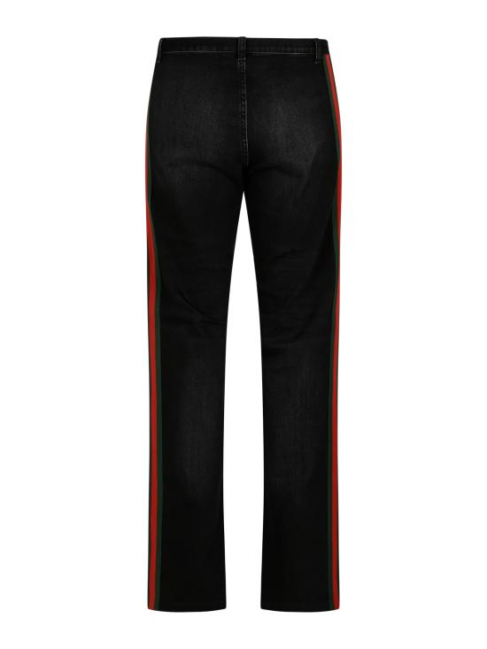 26FW 구찌 웹 디테일 코튼 데님 팬츠 875555 XDDID1000 BLACK - GUCCI