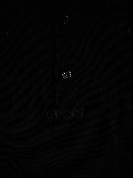 26FW 구찌 울 실크 자카드 폴로 셔츠 875492 XKFPE1043 BLACK ROCK - GUCCI