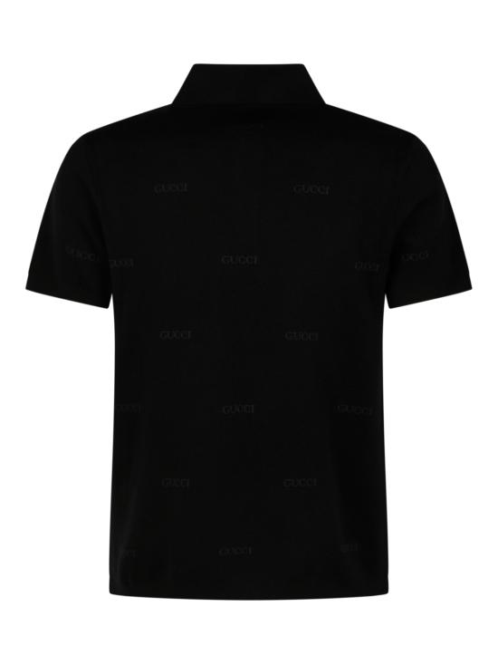26FW 구찌 울 실크 자카드 폴로 셔츠 875492 XKFPE1043 BLACK ROCK - GUCCI