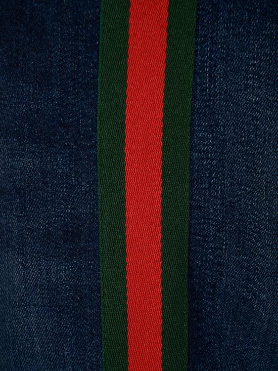 26FW 구찌 웹 디테일 코튼 데님 스트레이트 팬츠 875555 XDDH04011 BLUE - GUCCI