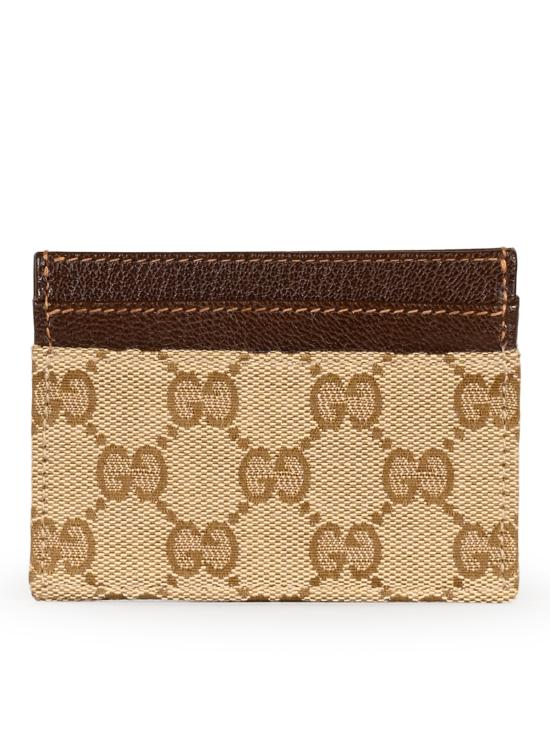26FW 구찌 플라크 카드 케이스 875795 FAF7Y9651 VINTAG SAND DK BROWN - GUCCI
