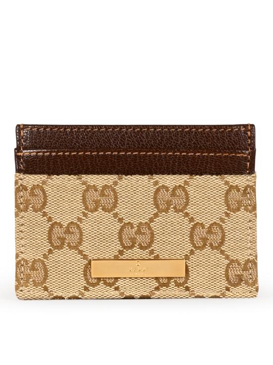 26FW 구찌 플라크 카드 케이스 875795 FAF7Y9651 VINTAG SAND DK BROWN - GUCCI
