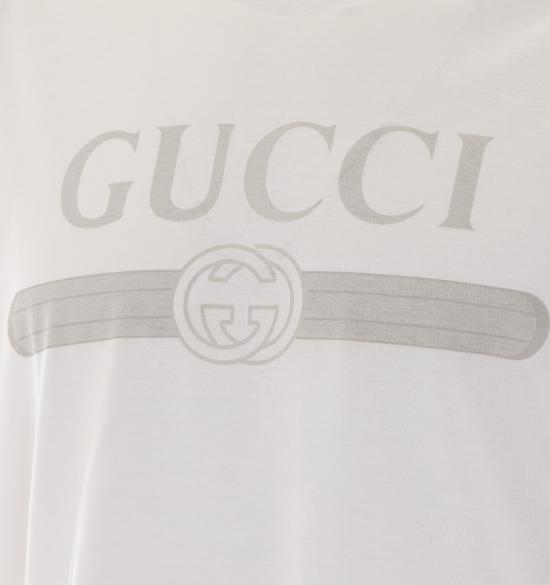 26FW 구찌 웹 스트라이프 프린트 코튼 티셔츠 A0095J XJH5Y9066 WHITE - GUCCI