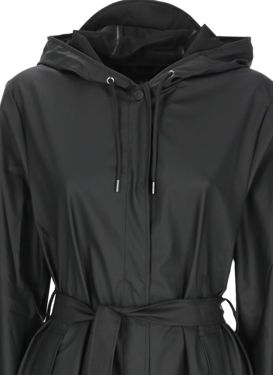 26FW 레인스 코트 RA12040 A LINE LONGER W JACKETBLACK - RAINS