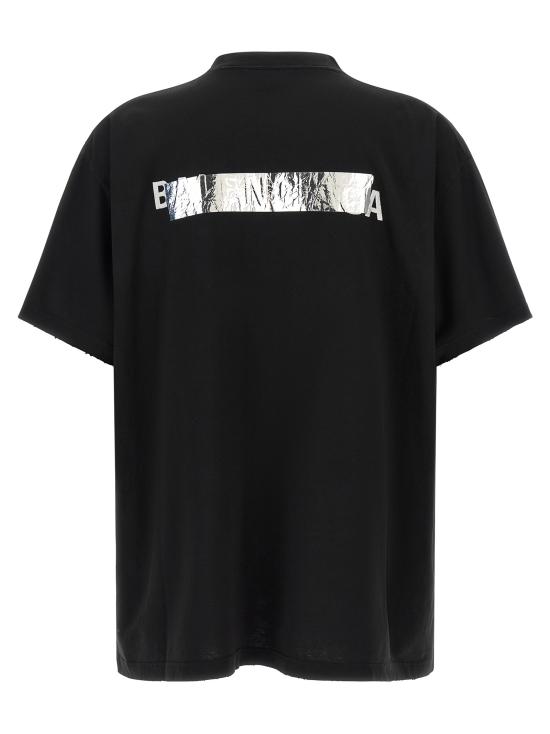 26FW 발렌시아가 오버사이즈 프린트 반팔 티셔츠 850345TVVE21000 Black - BALENCIAGA