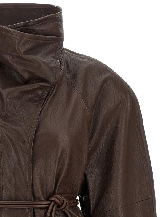 26FW 스포트막스 가죽 자켓 2622446013600001 Brown - SPORTMAX