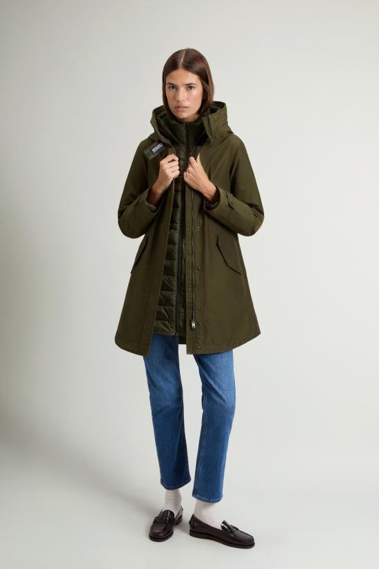 26FW 울리치 패딩 Uno con Imbottitura Verde scuro 소재의 Ramar Tre 파카 - WOOLRICH