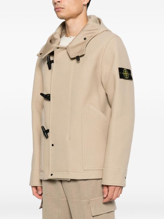 26FW 스톤 아일랜드 헤비 멜톤 울 캐시미어 쇼트 파카 L2S154100039S0453 V0094 BISCUIT - STONE ISLAND