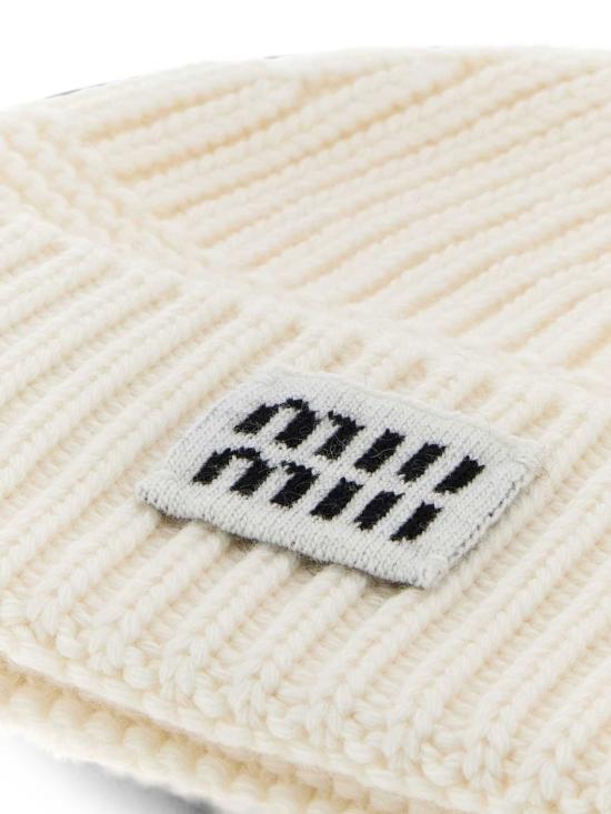 26FW 미우미우 부클레 니트 베레모 5HC5392F8S F0009 BIANCO - MIU MIU