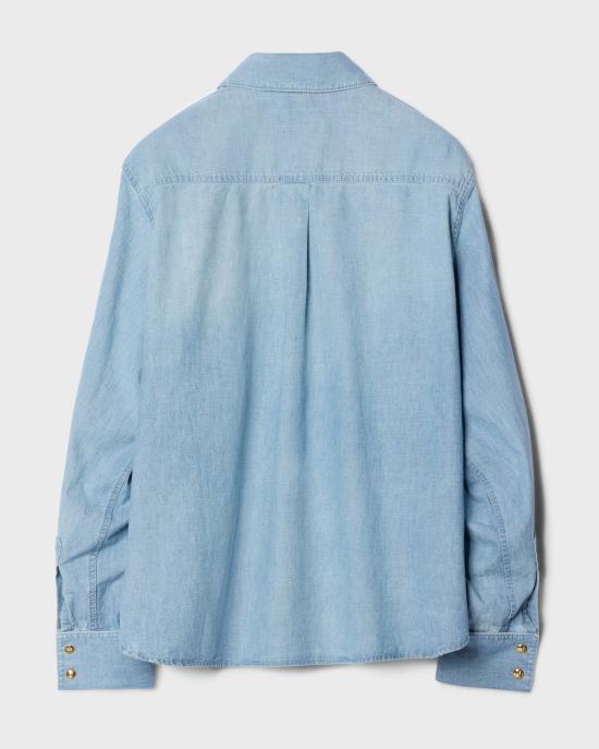 26FW 셀린느 코튼 데님 셔츠 RC0E42N68 GLB0 FADED CHAMBRAY - CELINE
