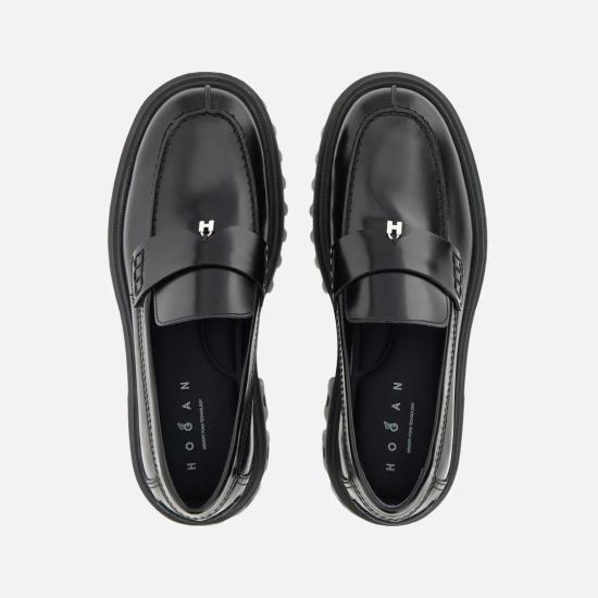 26FW 호간 플랫 슈즈 HXW7000FV50UDWB999 Black - HOGAN