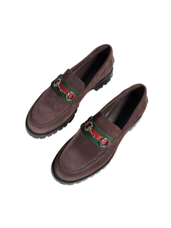 26FW 구찌 실크 홀스빗 스웨이드 로퍼 A006EG AAG9T Black - GUCCI