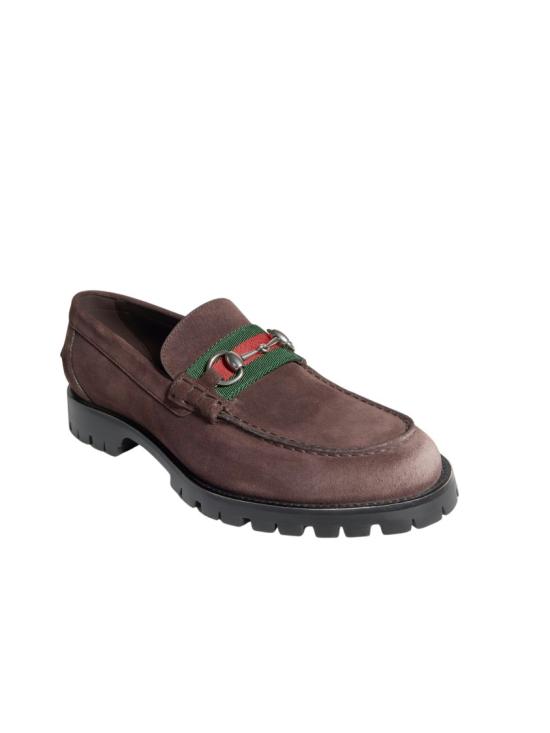 26FW 구찌 실크 홀스빗 스웨이드 로퍼 A006EG AAG9T Black - GUCCI