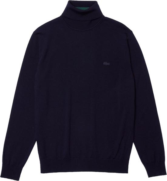 26FW 라코스테 메리노 울 터틀넥 스웨터 AH1959166 Blue