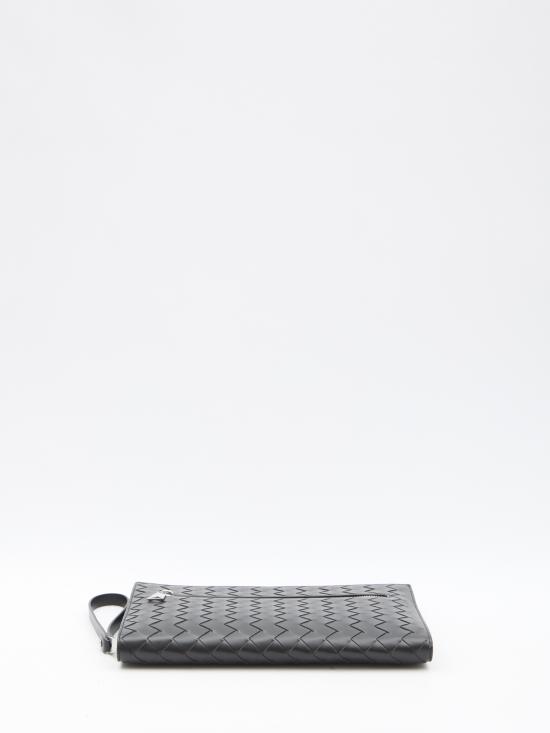 26FW 보테가베네타 스몰 인트레치아토 도큐먼트 케이스 693675V2E418803 BLACK SILVER - BOTTEGA VENETA