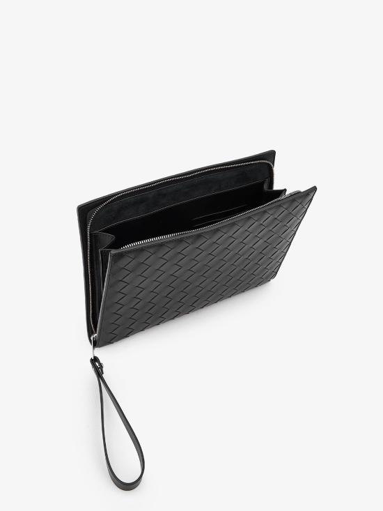 26FW 보테가베네타 스몰 인트레치아토 도큐먼트 케이스 693675V2E418803 BLACK SILVER - BOTTEGA VENETA