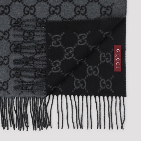 26FW 구찌 GG 캐시미어 스카프 8123174GABX1260 GRAPHITE BLACK - GUCCI