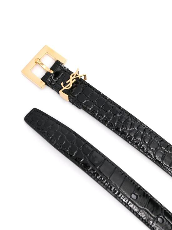 26FW 생로랑 카산드라 씬 스퀘어 버클 벨트 554465DND0J1000 NERO - SAINT LAURENT