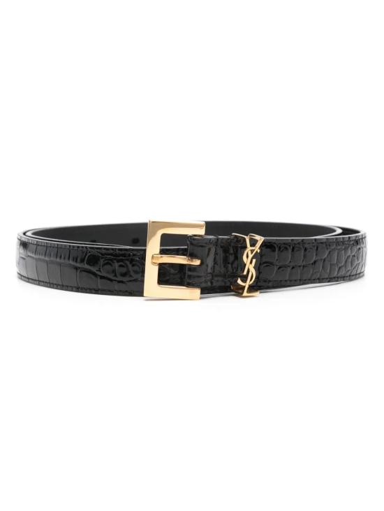 26FW 생로랑 카산드라 씬 스퀘어 버클 벨트 554465DND0J1000 NERO - SAINT LAURENT