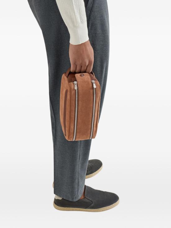 26FW 브루넬로 쿠치넬리 뷰티 케이스 MWDMBU334PCON10 NOCCIOLA TABACCO - BRUNELLO CUCINELLI