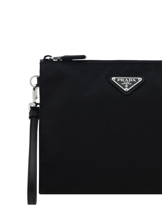 26FW 프라다 리나일론 앤 사피아노 레더 파우치 2NE7892DMHF0002 NERO - PRADA