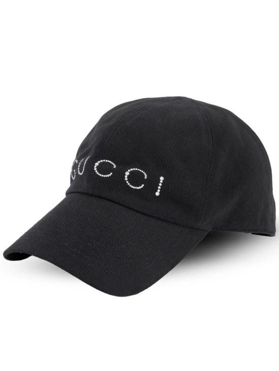 26FW 구찌 크리스탈 로고 볼캡 A005HY3HBNR1000 BLACK - GUCCI