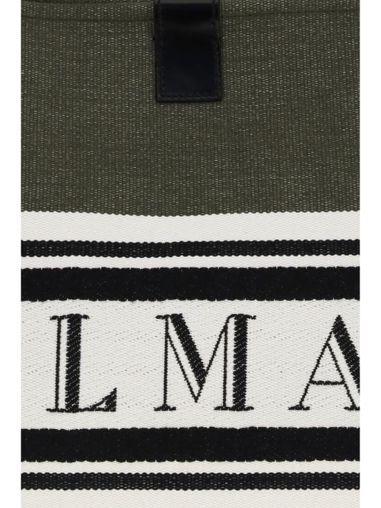 26SS 발망 토트백 GN0FF034TJBRUJE UJE DARK OLIVE NOIR BLANC - BALMAIN