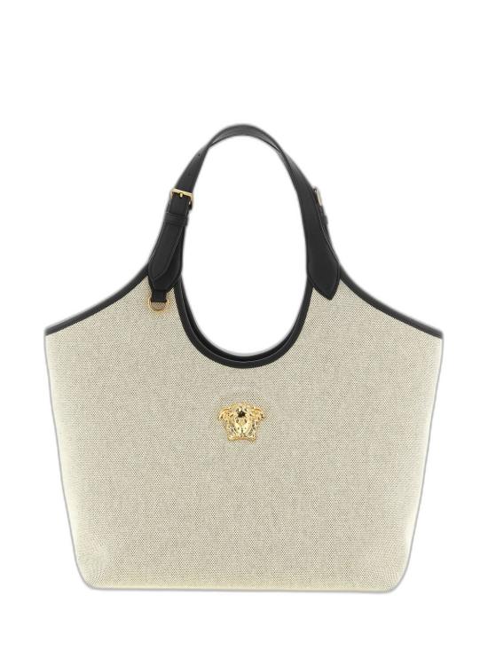 26SS 베르사체 라 메두사 캔버스 토트백 10222101A034942K86V ROPE BLACK VERSACE GOLD