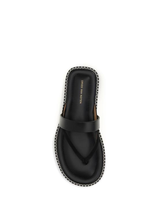 26SS 드리스 반 노튼 레더 샌들 2610217380105900 BLACK - DRIES VAN NOTEN