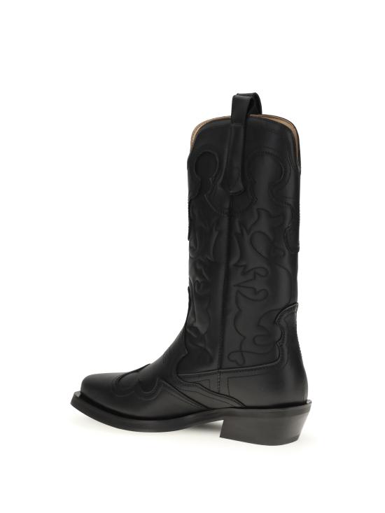26SS 가니 미드 샤프트 엠브로이더리 웨스턴 부츠 S3110004 BLACK - GANNI
