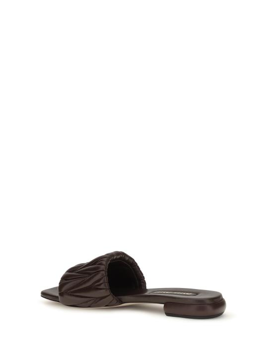 26FW 미우미우 마테라쎄 나파 가죽 슬라이드 5XX605F01088TF0NBL RADICA - MIU MIU
