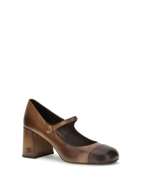 26FW 미우미우 메리 제인 레더 펌프스 5I781EF0653ZQIF0Y89 COGNAC MORO - MIU MIU