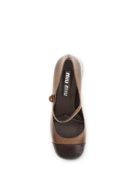 26FW 미우미우 메리 제인 레더 펌프스 5I781EF0653ZQIF0Y89 COGNAC MORO - MIU MIU