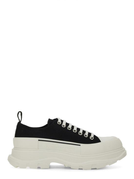26FW 알렉산더 맥퀸 트레드 슬릭 레이스업 슈즈 705660W4AAQ1070 BLACK WHITE - ALEXANDER MCQUEEN