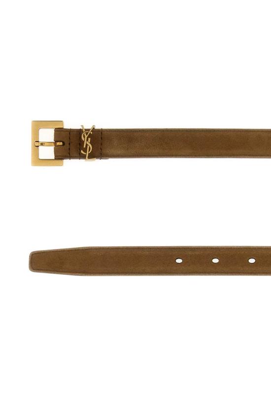 26FW 생로랑 카산드라 씬 스퀘어 버클 벨트 554465AAG6E 2916 Camel - SAINT LAURENT