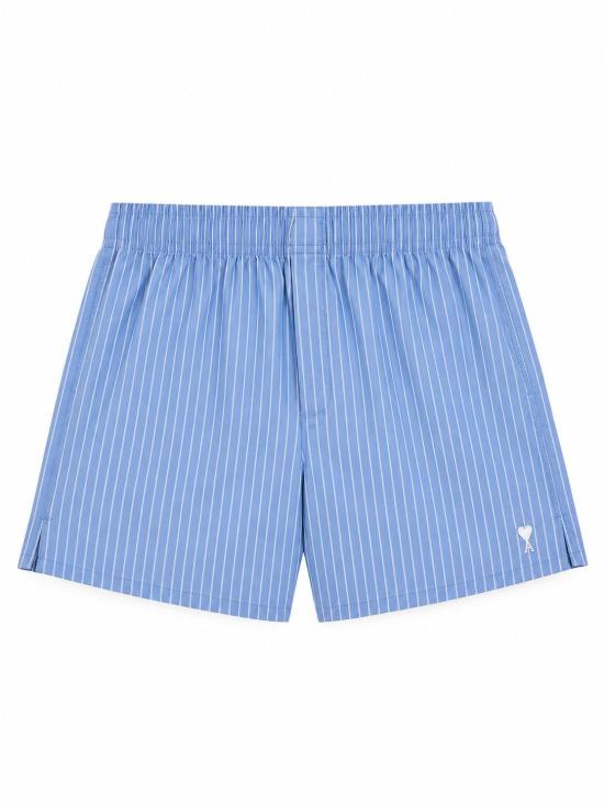 26FW 아미 숏팬츠 HUN209CO0256 4844 BLEU CACHEMIRE BLANC