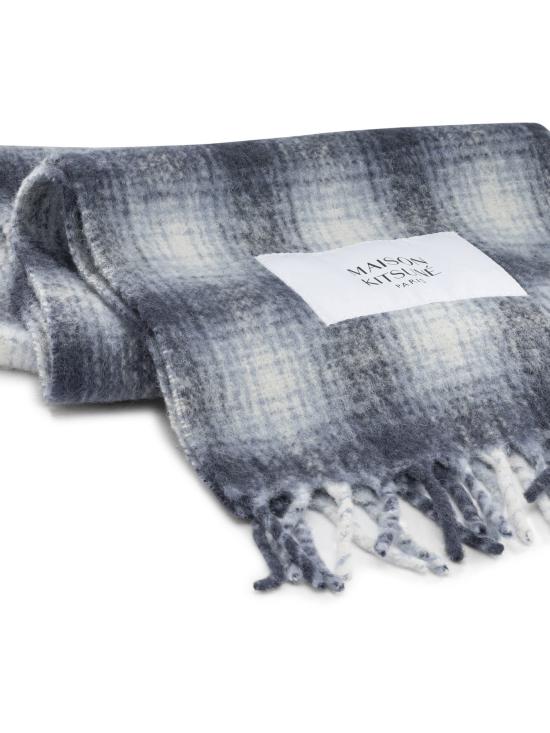 26FW 메종키츠네 머플러/스카프 알파카 프린지 스카프 Sciarpe & Foulard 블루 - MAISON KITSUNE