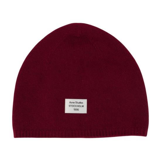 26FW 아크네 스튜디오 로고 패치 캐시미어 비니 로고 패치 캐시미어 비니 C40480 ACG BURGUNDY