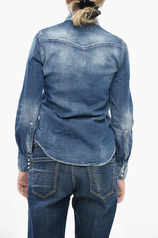  디스퀘어드2 데님 셔츠 S75DL0879 S30341 470 Blue - DSQUARED2