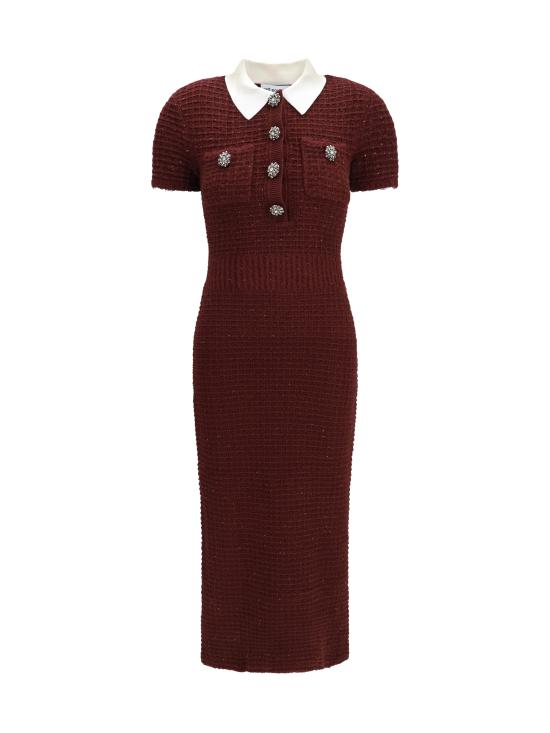 26FW 셀프 포트레이트 원피스 SC26091MBU BURGUNDY BORDEAUX