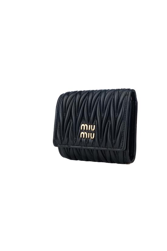 26FW 미우미우 스몰 마테라쎄 나파 레더 월렛 5MH033AFPP F0002 Nero - MIU MIU