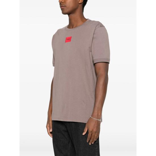 26FW 휴고보스 로고 라벨 코튼 저지 티셔츠 50447978 223 GREY - HUGO BOSS