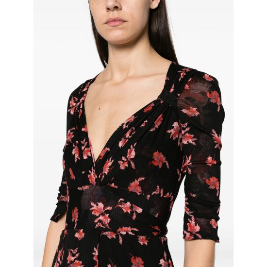 26FW 다이앤 본 퍼스텐버그 원피스 D266BIRISBMESH IRISB BLACK RED - DIANE VON FURSTENBERG